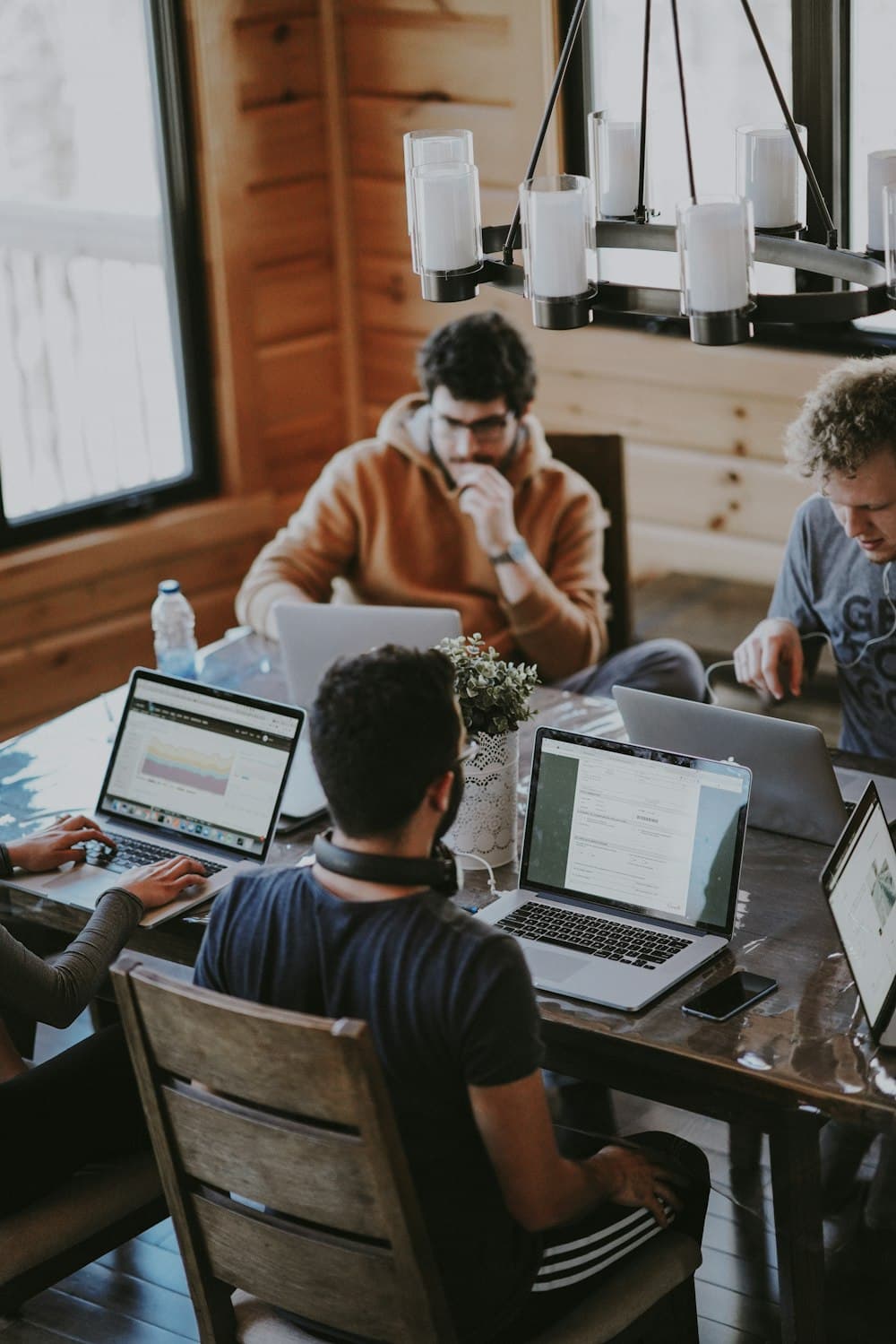 Professionals working together in a bright office